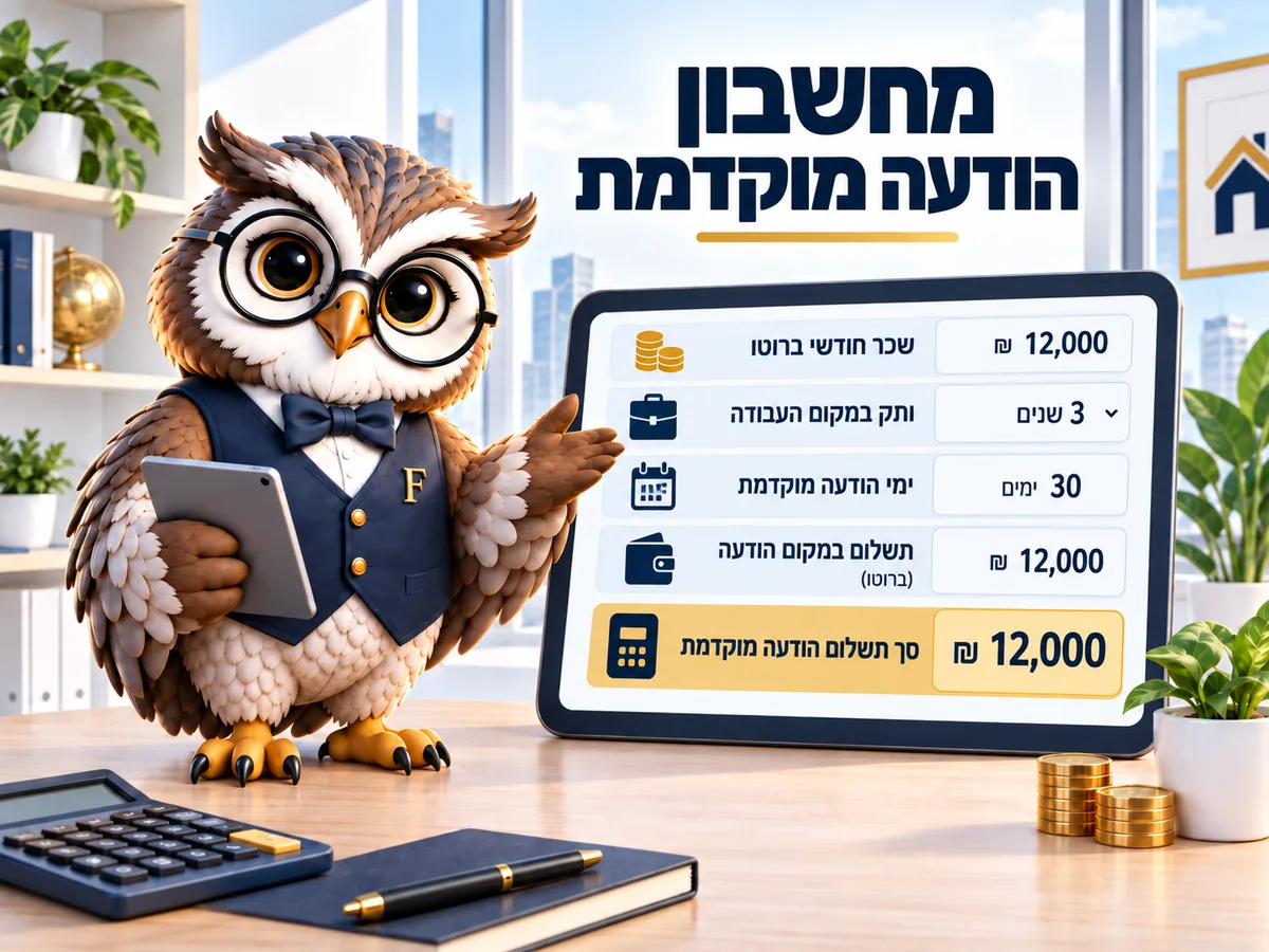 מחשבון הודעה מוקדמת