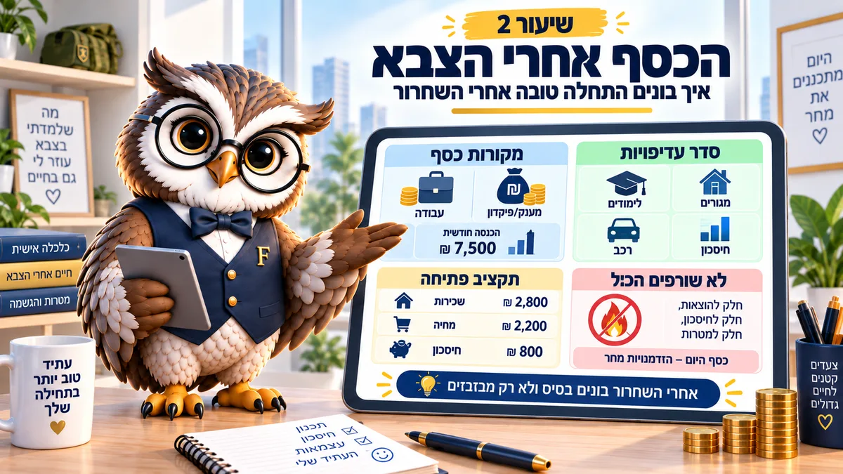 שיעור 2 · השתחררתי מהצבא: מה עושים עם הכסף