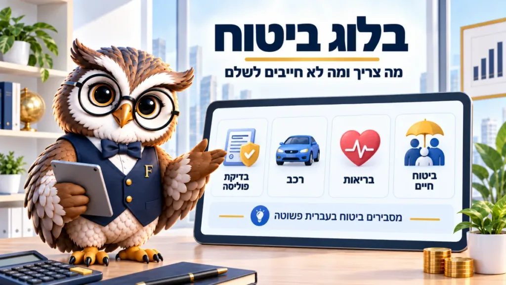 ינשוף פיננסיקו מציג את מדור הביטוח: ביטוח חיים, בריאות, רכב ובדיקת פוליסה