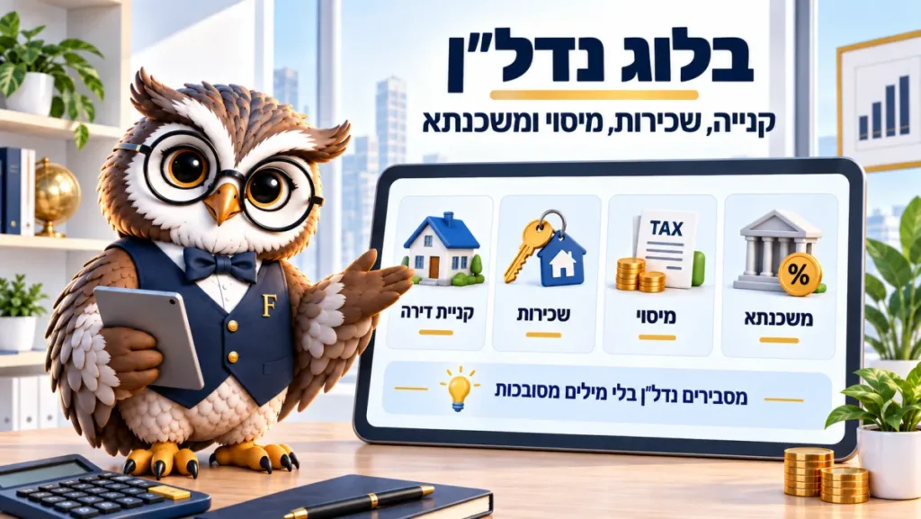 ינשוף פיננסיקו מציג את מדור הנדל"ן: קניית דירה, שכירות, מיסוי ומשכנתא