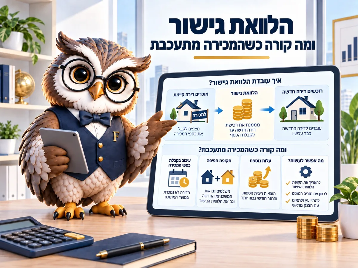 הלוואת גישור ומה קורה כשהמכירה מתעכבת