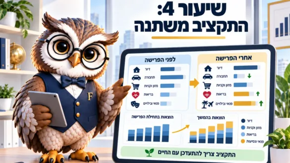 ינשוף פיננסיקו ליד לוח שיעור 4: התקציב משתנה, השוואת הוצאות לפני הפרישה ואחריה לפי קטגוריות