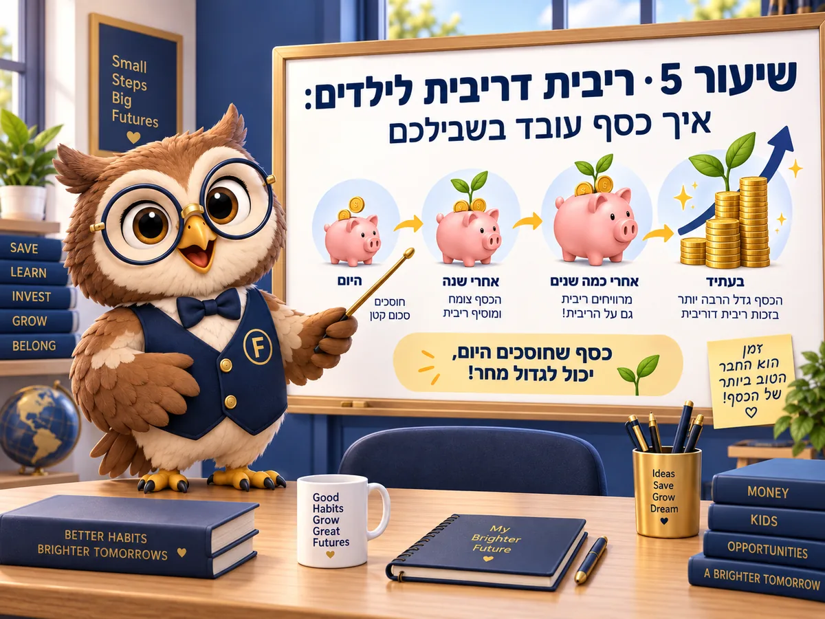 שיעור 5 · ריבית דריבית לילדים: איך כסף עובד בשבילכם