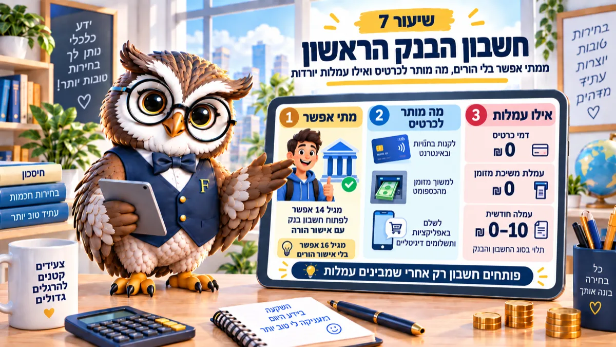 שיעור 7 · חשבון הבנק הראשון שלי: מה באמת קורה שם
