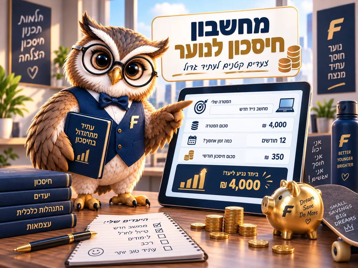 מחשבון חיסכון לנוער: מתי תגיעו למטרה