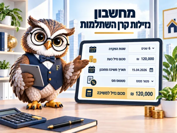 ינשוף פיננסיקו מציג נזילות קרן השתלמות: שנות הפקדה, סכום נזיל, תאריך משיכה וסטטוס מס