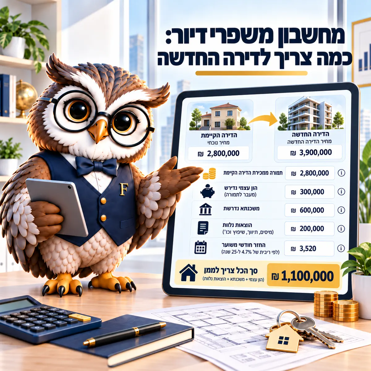 מחשבון משפרי דיור: כמה צריך לדירה החדשה