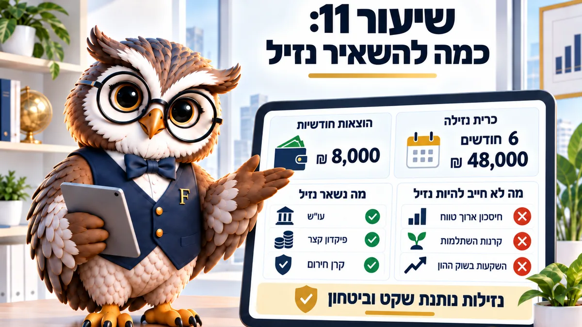 שיעור 11 · כמה כסף להשאיר נזיל בפנסיה