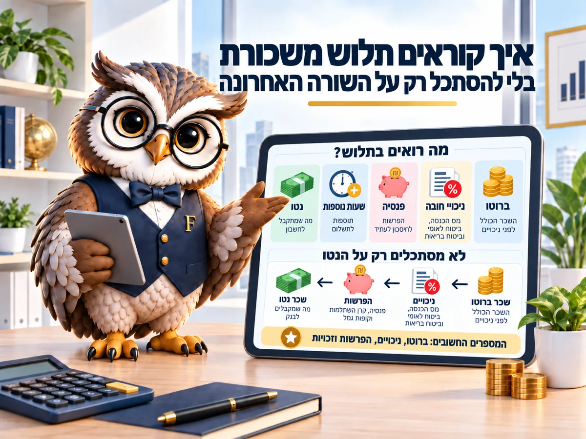 איך קוראים תלוש משכורת בלי להסתכל רק על השורה האחרונה