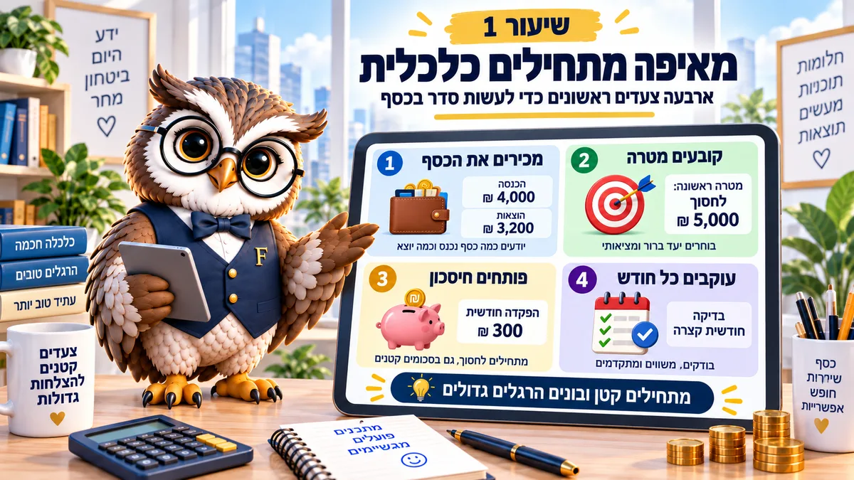 שיעור 1 · חיים עצמאיים כלכלית: מאיפה מתחילים