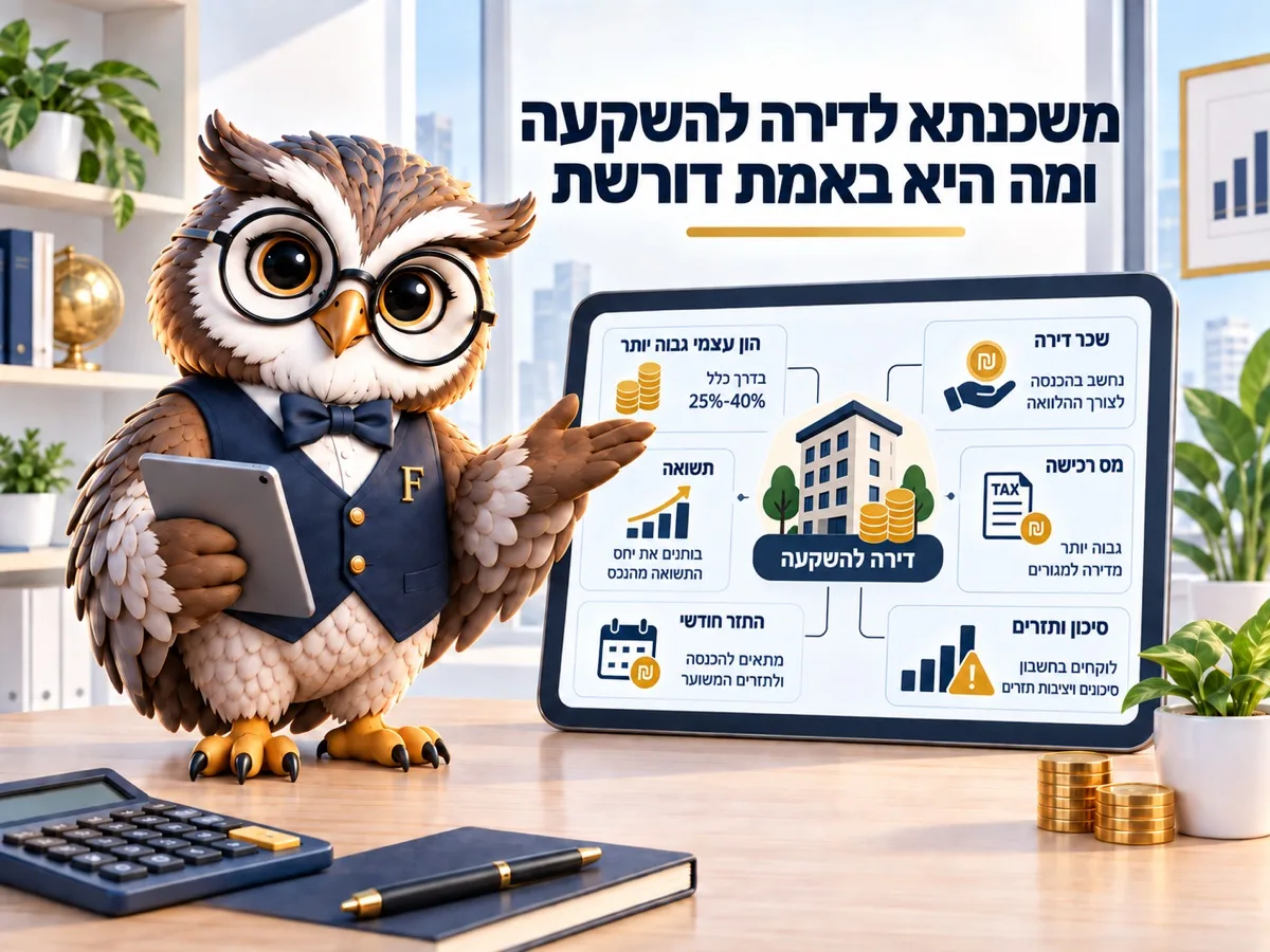 משכנתא לדירה להשקעה ומה היא באמת דורשת