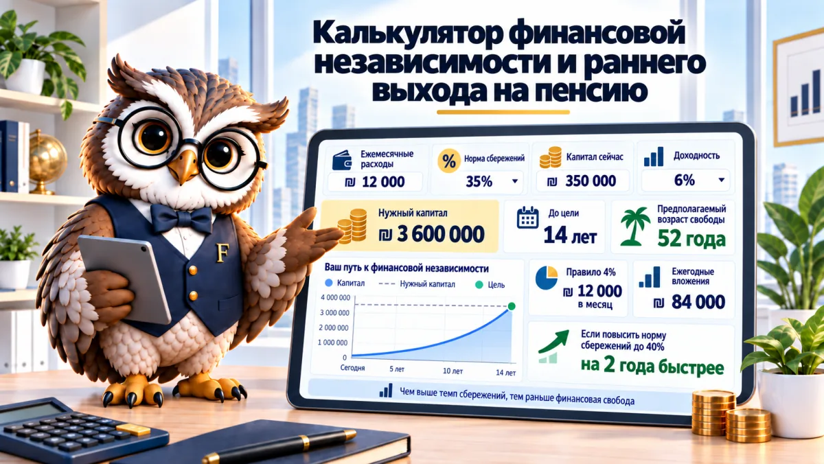 Калькулятор финансовой независимости и раннего выхода на пенсию