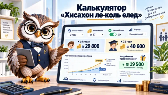 Сова Finansiko показывает рост сбережений по программе «Хисахон ле-коль елед» к 18 и к 21 году