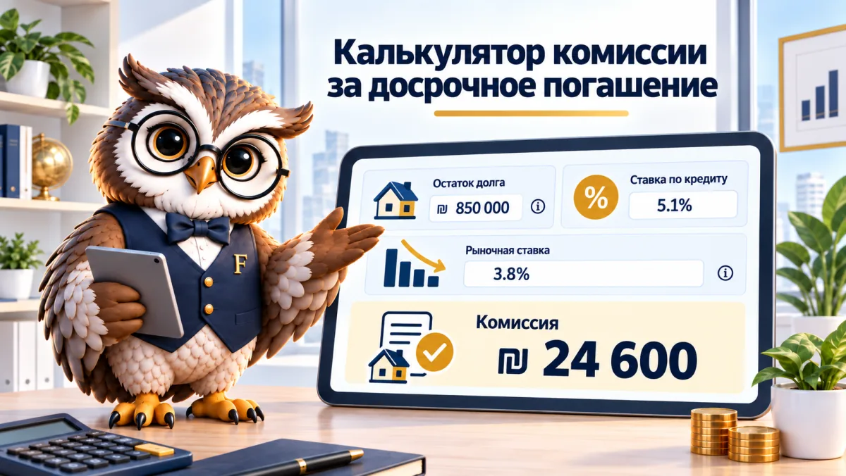 Калькулятор комиссии за досрочное погашение