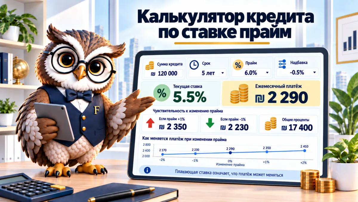 Калькулятор кредита по ставке прайм