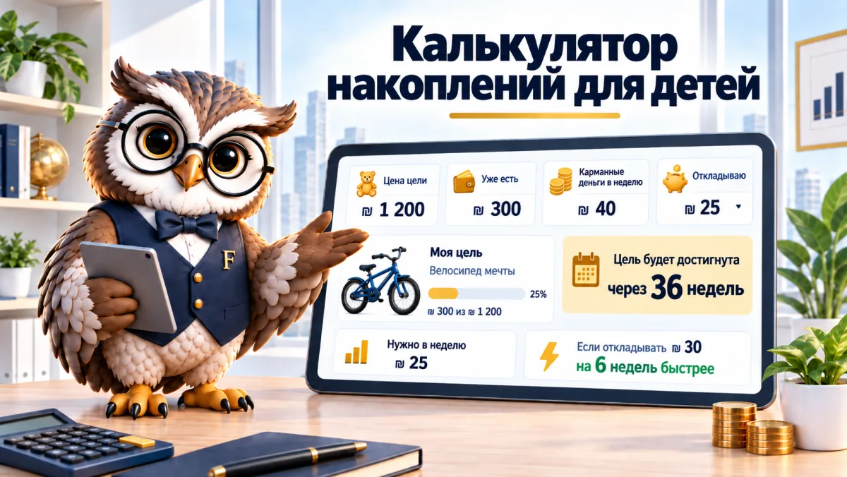 Калькулятор накоплений для детей: когда вы дойдёте до цели