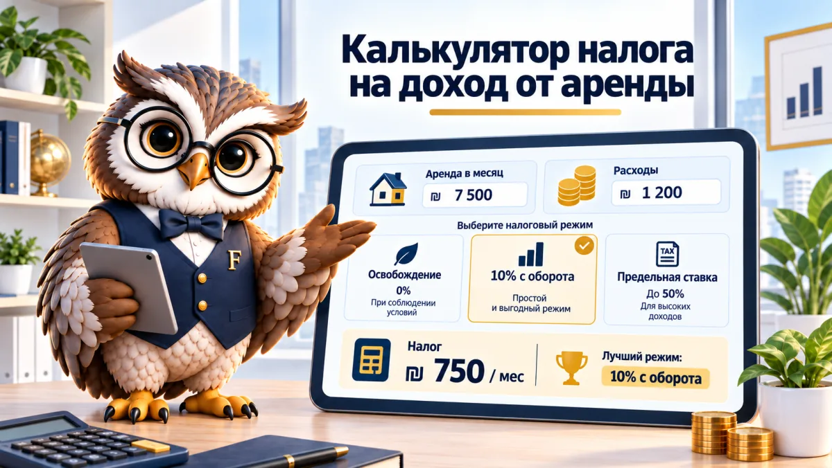 Калькулятор налога на доходы от аренды