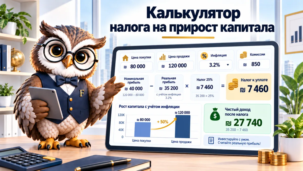 Калькулятор налога на прирост капитала