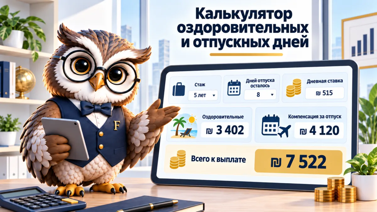 Калькулятор оздоровительных и отпускных дней