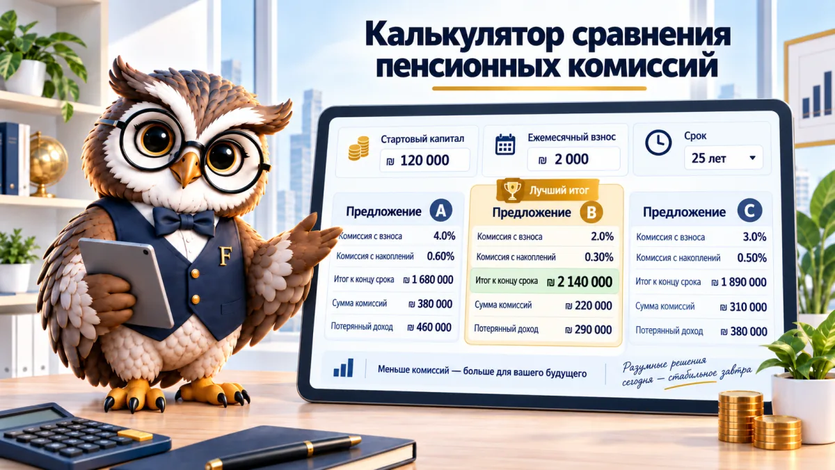 Калькулятор сравнения пенсионных комиссий