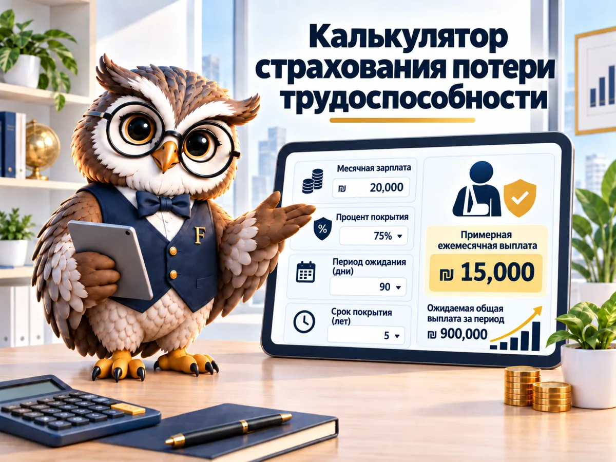 Калькулятор страхования потери трудоспособности