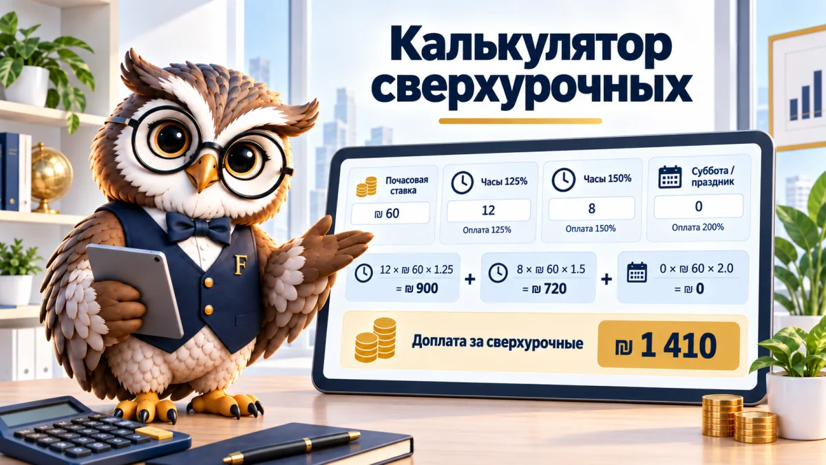 Калькулятор сверхурочных часов