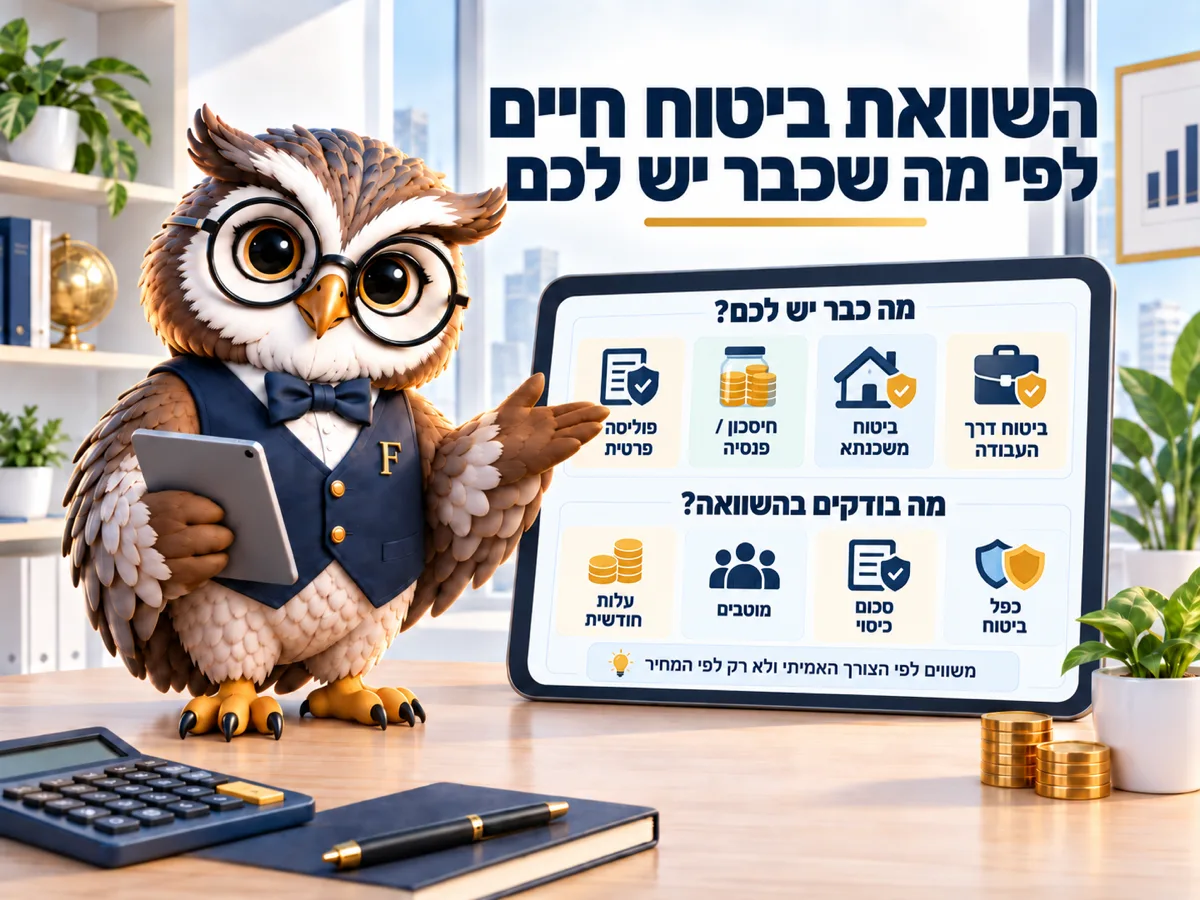 השוואת ביטוח חיים לפי מה שכבר יש לכם