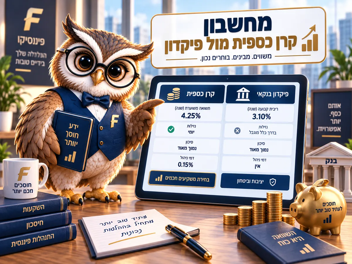 מחשבון קרן כספית מול פיקדון בנקאי
