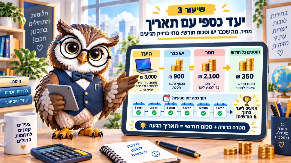 שיעור 3 · איך מציבים יעד כספי שלא נשאר בראש