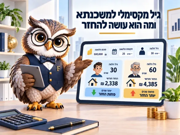 השוואה בין לווה בן 30 ללווה בן 60 על אותה הלוואה: תקופה קצרה יותר מול החזר חודשי גבוה יותר