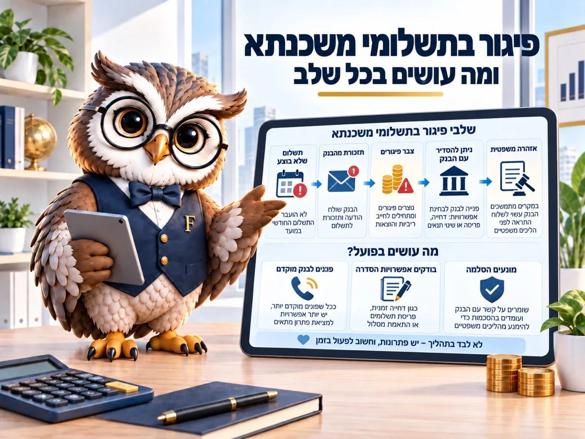 פיגור בתשלומי משכנתא ומה עושים בכל שלב