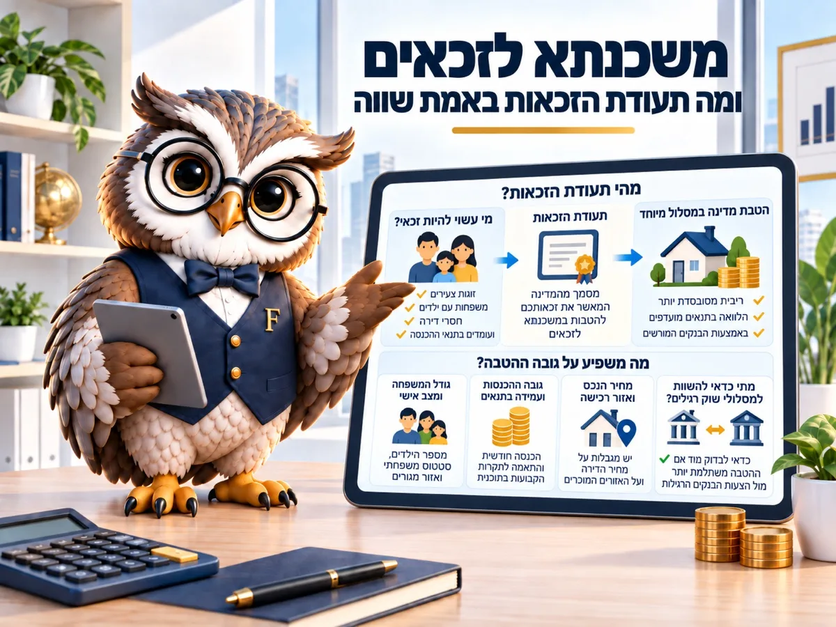 משכנתא לזכאים ומה תעודת הזכאות באמת שווה