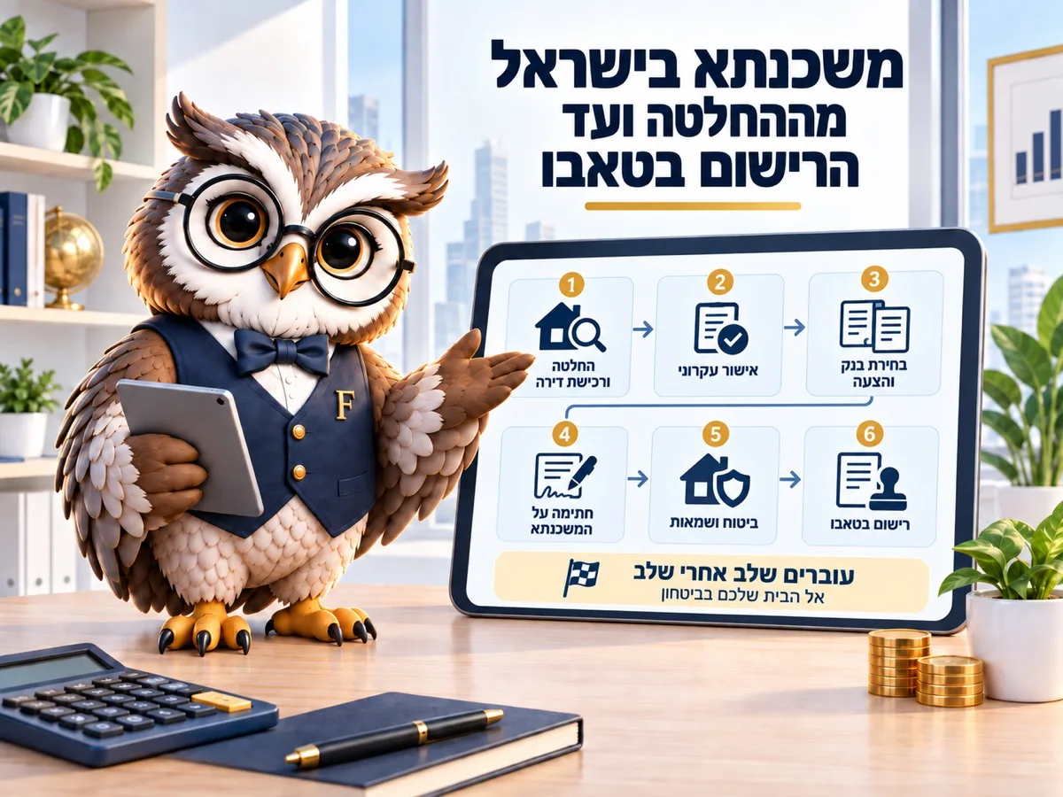 משכנתא בישראל מההחלטה ועד הרישום בטאבו