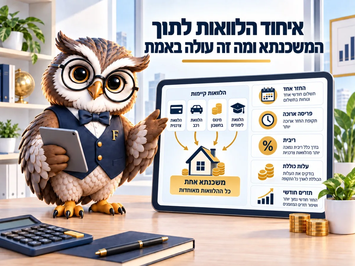 איחוד הלוואות לתוך המשכנתא ומה זה עולה באמת