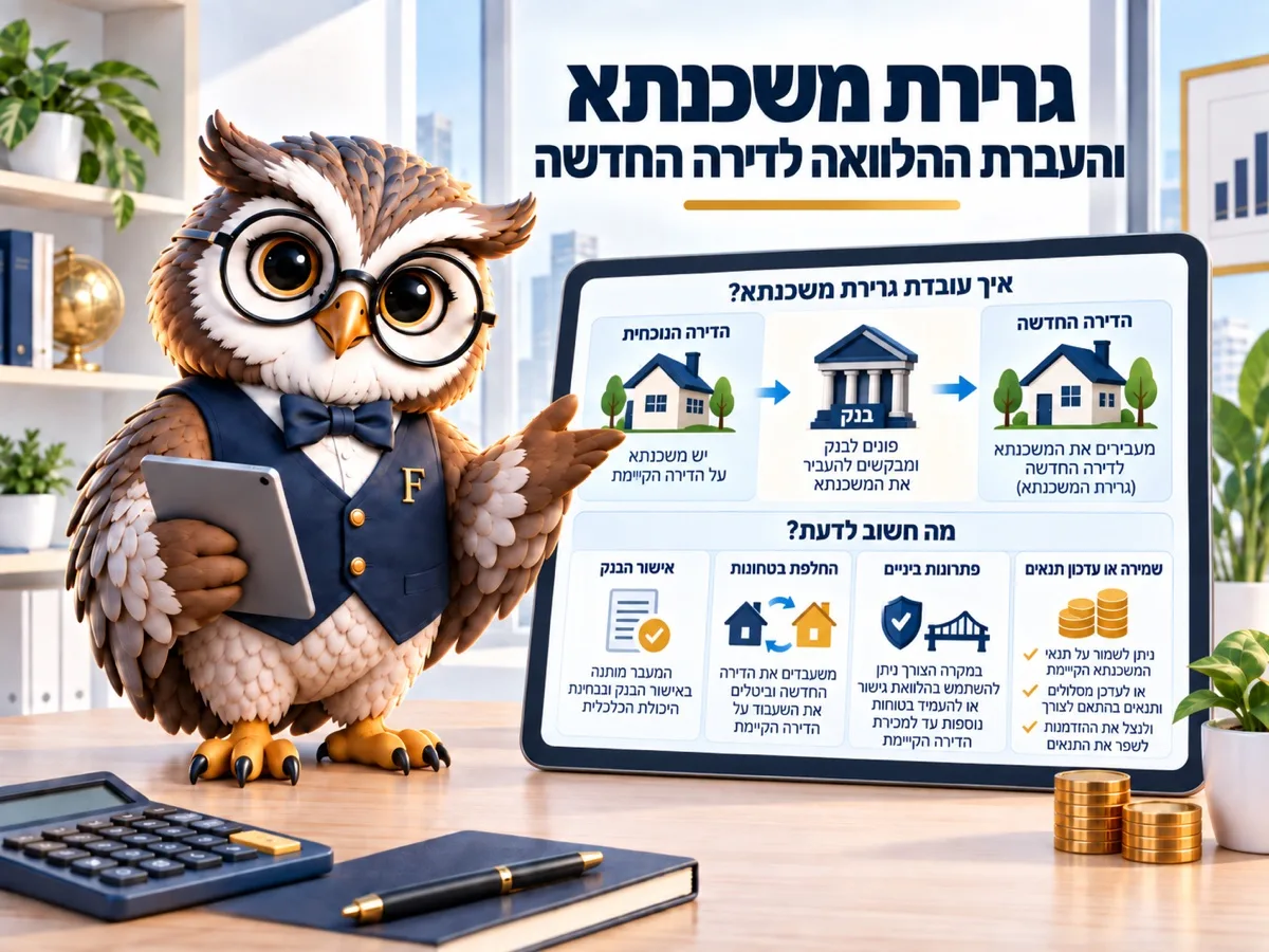 גרירת משכנתא והעברת ההלוואה לדירה החדשה
