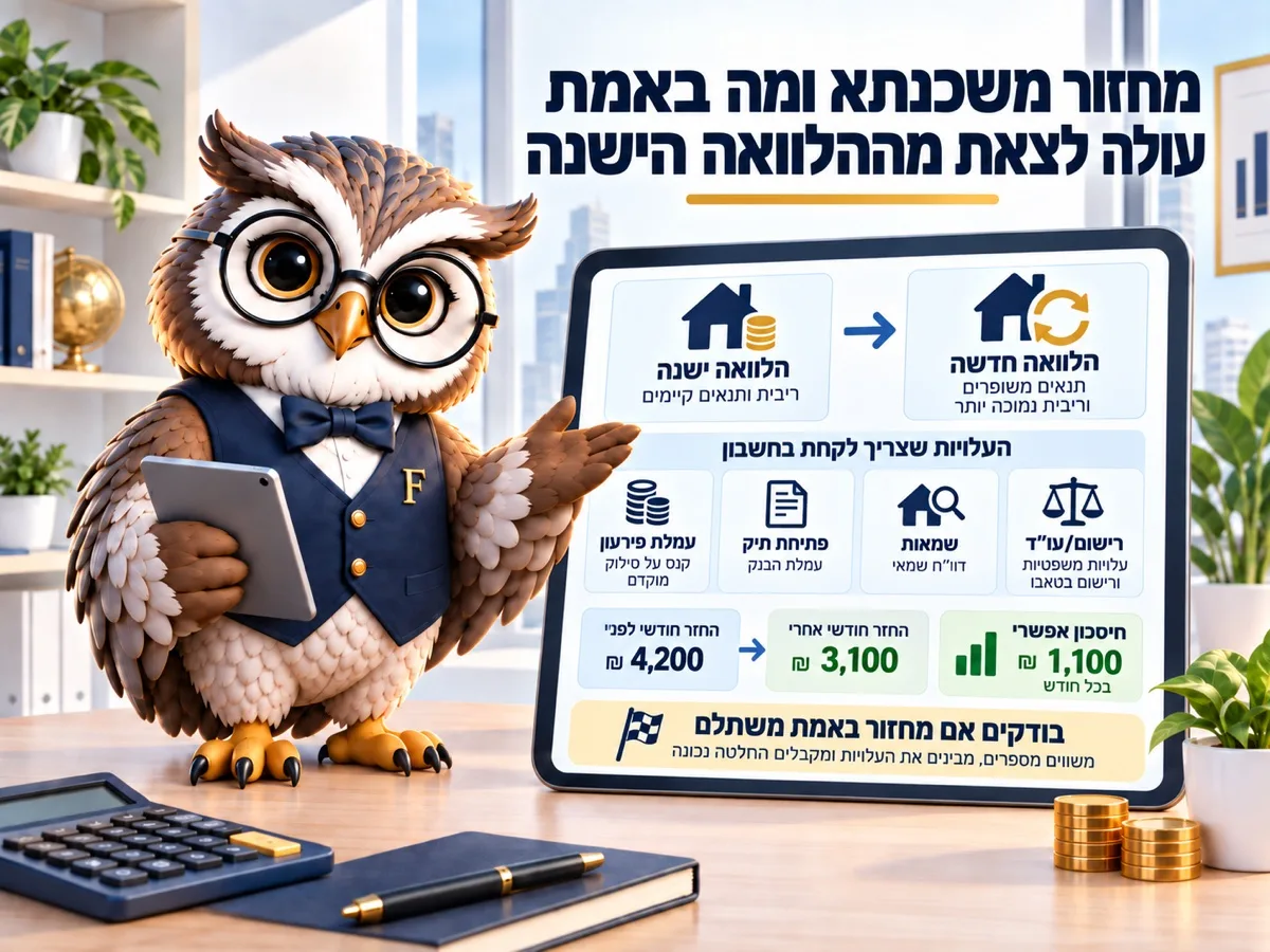 מחזור משכנתא ומה באמת עולה לצאת מההלוואה הישנה
