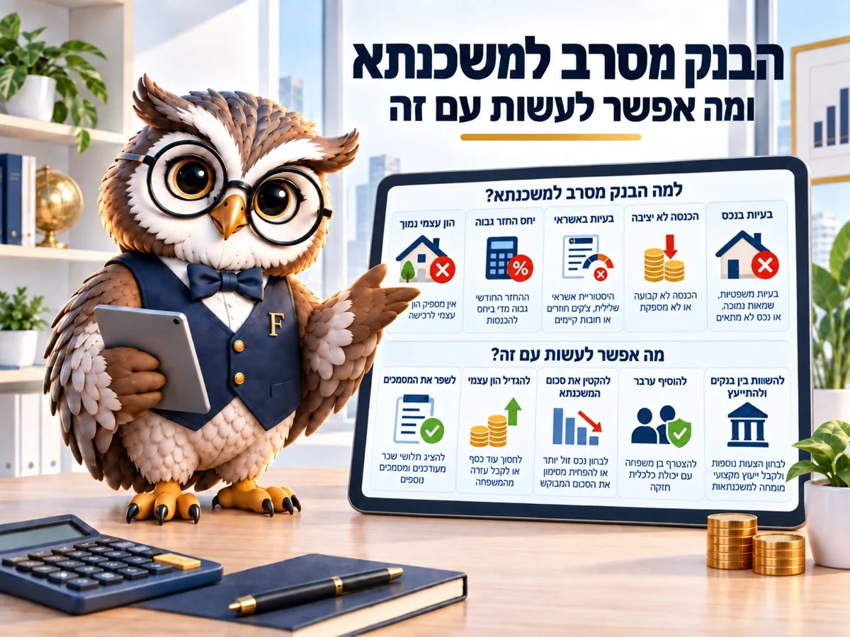 הבנק מסרב למשכנתא ומה אפשר לעשות עם זה