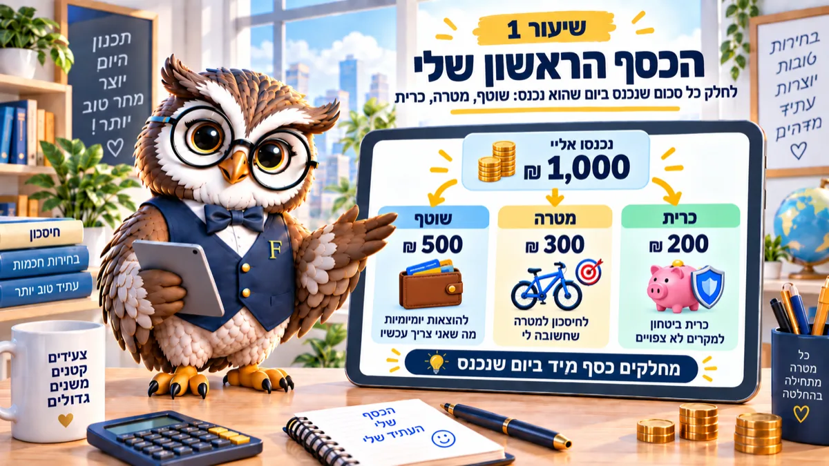 שיעור 1 · הכסף הראשון שלי: מה עושים איתו ביום הראשון