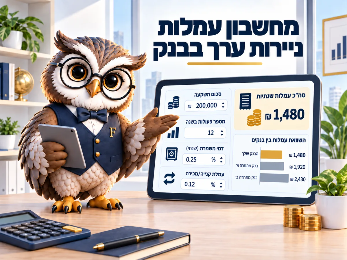 מחשבון עמלות ניירות ערך בבנק