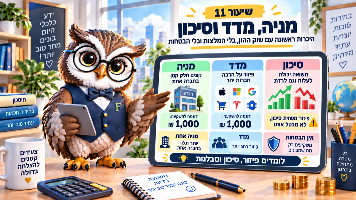 שיעור 11 · מה זו מניה, מה זה מדד ומה זה סיכון