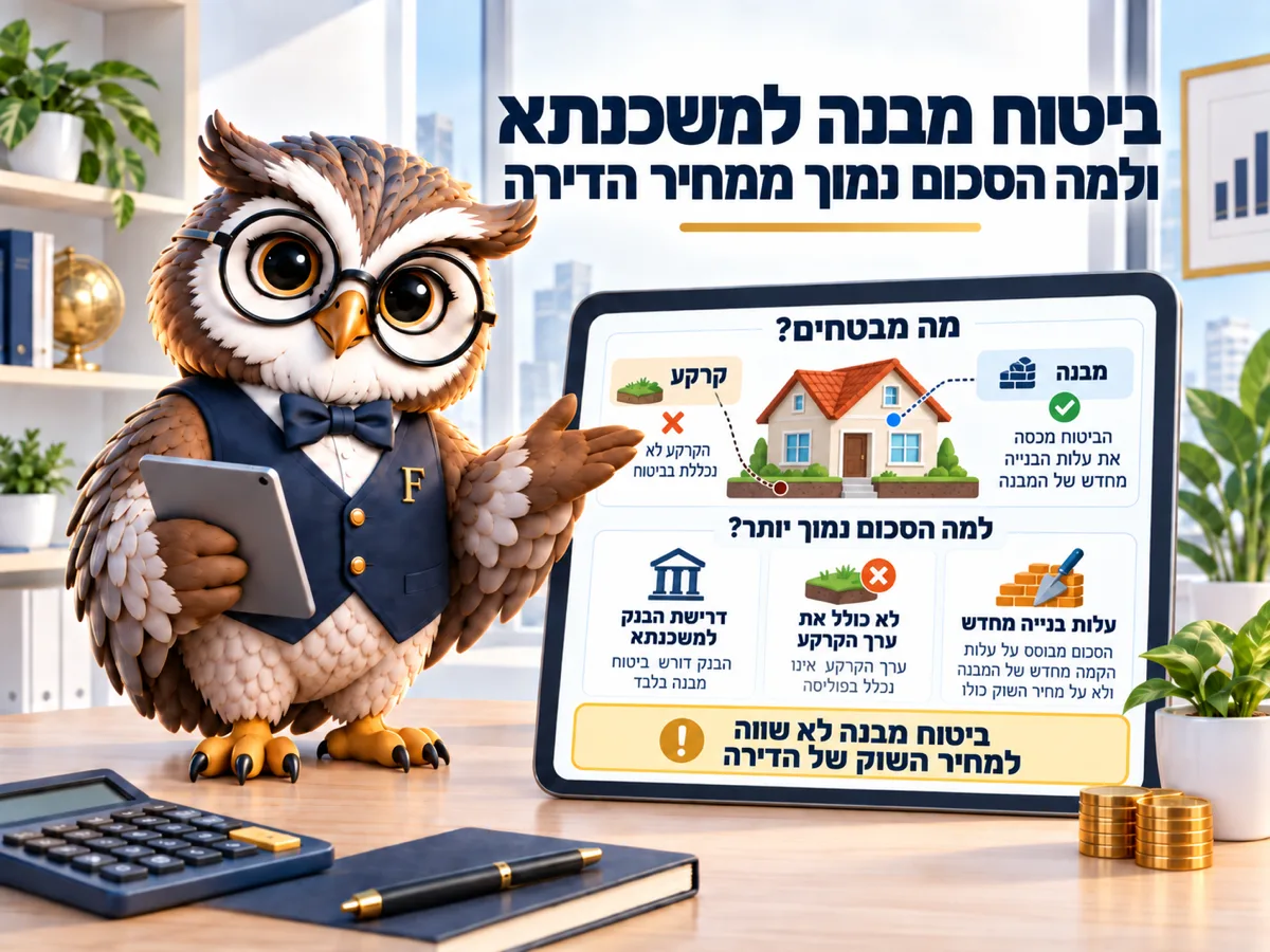 ביטוח מבנה למשכנתא ולמה הסכום נמוך ממחיר הדירה