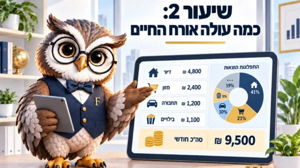 ינשוף פיננסיקו ליד לוח שיעור 2: כמה עולה אורח החיים, פירוט הוצאות חודשיות ודיאגרמת התפלגות